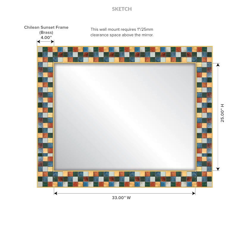 Chilean Sunset frame with its accurate dimension.